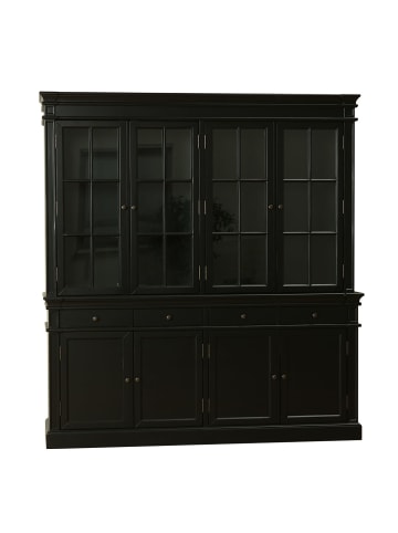 ebuy24 Vitrinenschrank Amaretta Schwarz 186 x 45 cm
