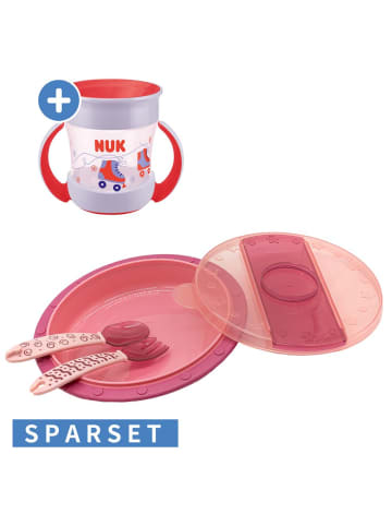 NUK 4-tlg. Set für unterwegs inkl. Babyteller in rosa