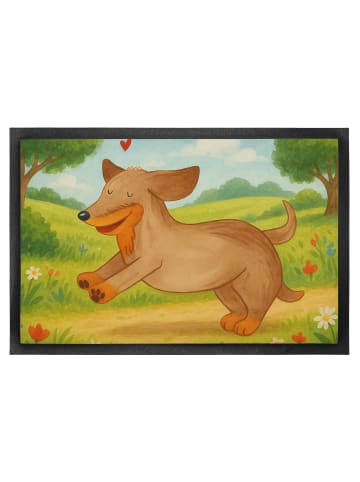 Mr. & Mrs. Panda Schmutzmatte Hund Dackel Design ohne Spruch in Weiß