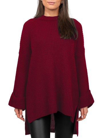 Reichstadt Damen Relaxed Fit Pullover in Bordeaux