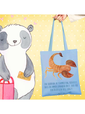 Mr. & Mrs. Panda Tragetasche Skorpion Biss mit Spruch in Sky Blue