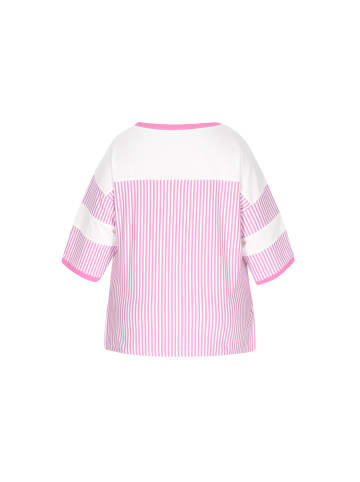 Swirly Women Plus Size Blouse in light pink stripes