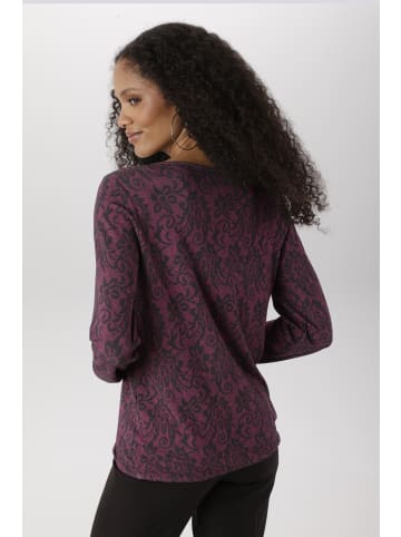 Aniston SELECTED Langarmshirt in pink-schoko