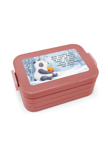 Mr. & Mrs. Panda Lunchbox Panda Winter Pommes Design mit Spruch in Rot Pastell