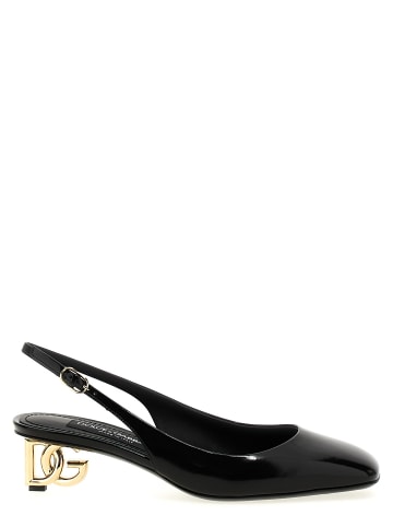 Dolce & Gabbana Schwarz Kalbsleder Mittel Absatz Pumps