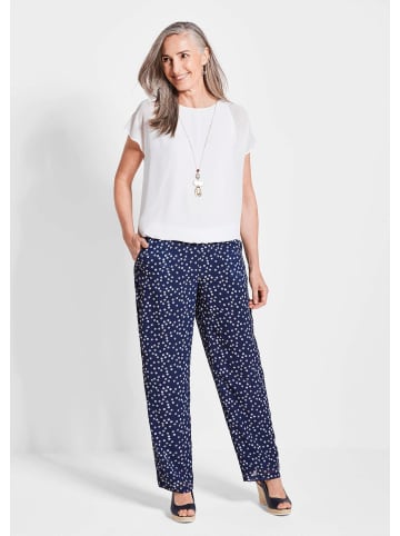 GOLDNER Kurzgröße:  Luftige Bluse mit Chiffon, Kurzarm in weiß