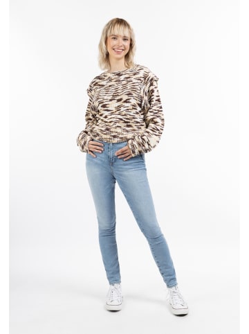myMo Damen Strickpullover in Braun Mehrfarbig
