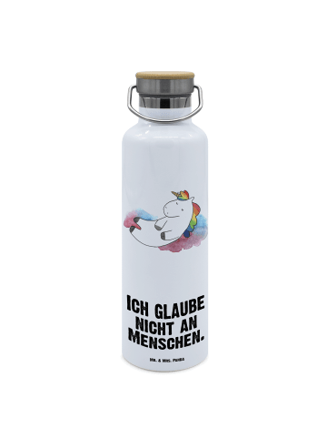 Mr. & Mrs. Panda große trinkflasche Einhorn Wolke 7 mit Spruch in Weiß