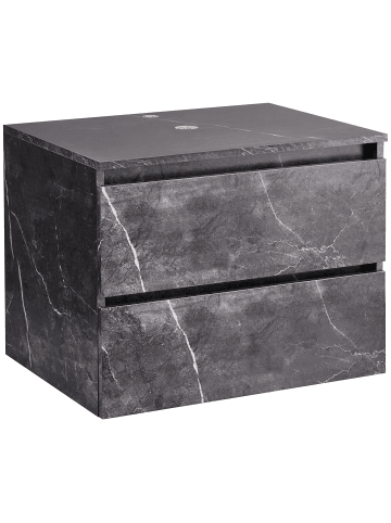 Beliani Waschbeckenunterschrank SERRA in Schwarz - (W) 60 x (H) 47 x (L) 47 cm