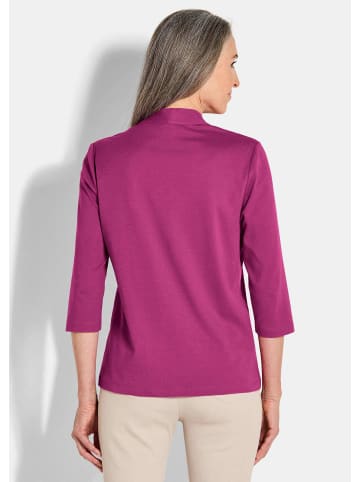 GOLDNER Shirt Elegantes Basic-Shirt mit V-Ausschnitt in beere