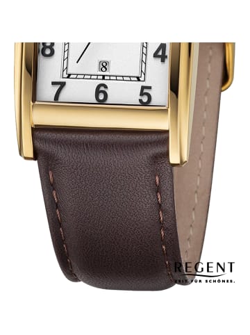 Regent Analog-Armbanduhr Regent Lederarmband dunkelbraun klein (ca. 29mm)