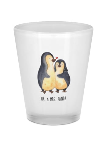 Mr. & Mrs. Panda Schnapsglas Pinguine Einschlafen ohne Spruch in Transparent