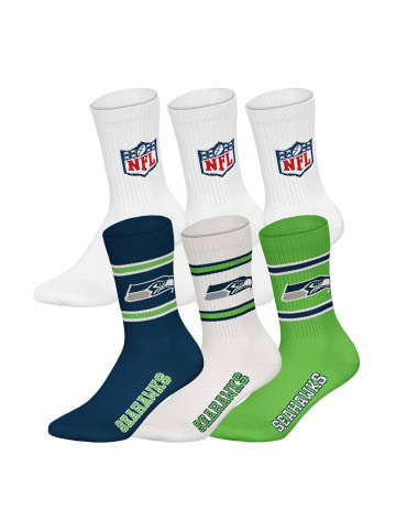 NFL Socken 6er Pack in Seattle Seahawks/Weiß