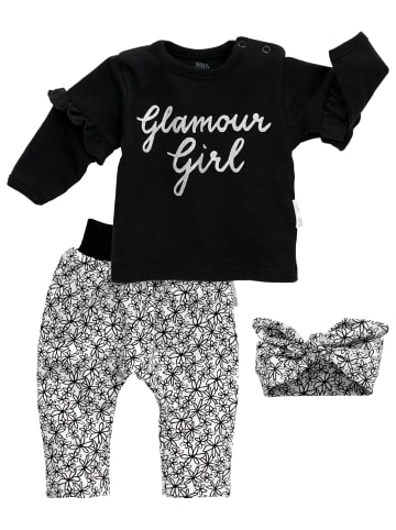 Baby Sweets 3tlg Set Shirt + Hose + Mütze Glamour Collection by Katja Kühne in weiß schwarz