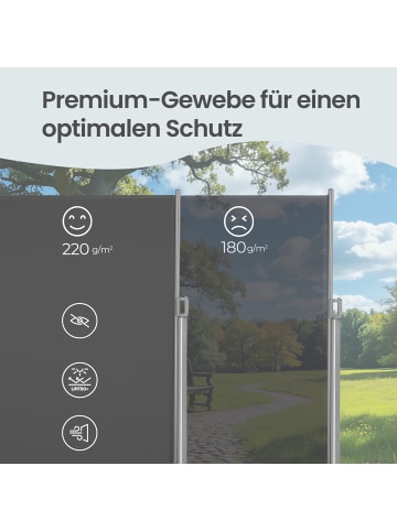 SONGMICS Seitenmarkise Sheld in Anthrazit - (B)300 x (H)200 cm