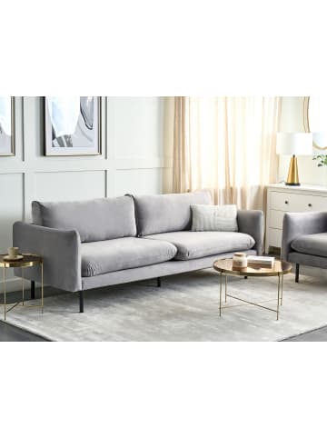 Beliani 3-Sitzer Sofa VINTERBRO in Grau/Schwarz - (W) 220 x (H) 86 x (L) 84 cm