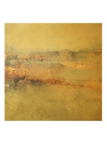 WALLART Leinwandbild Gold - Gold-Grauer Nebel in Grau