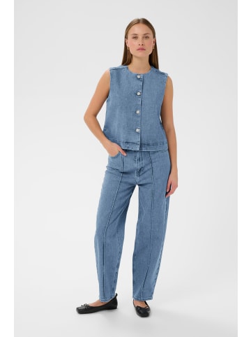 Soaked in Luxury Weste SLRinatina Gerade Passform in Medium Blue Denim