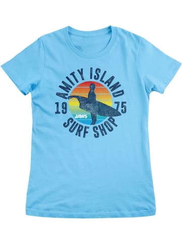 Jaws Shirt "Amity Island Surf Shop Girly Tee" in Blau