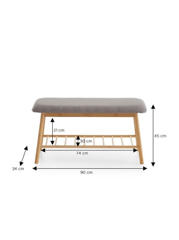 ebuy24 Grau 90 x 34 cm