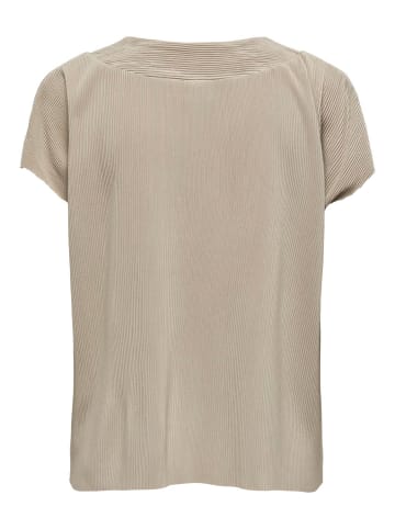 JACQUELINE de YONG Bluse Regular Fit V-Ausschnitt Kurzarm Basic in Beige