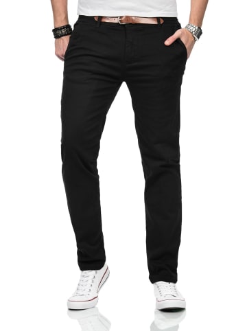 Maurelio Modriano Jeans Maurelio Modriano Herren Designer Chino Hose MM015 in Schwarz