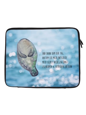 Mr. & Mrs. Panda Notebook Tasche Seekuh Happy mit Spruch in Oceanblue