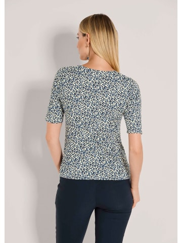 MADELEINE Halbarmshirt mit Animal-Print in marine / nebelblau