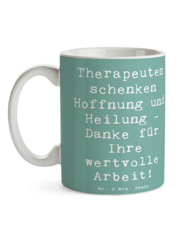 Mr. & Mrs. Panda Teetasse Spruch Therapeut Dankeschön mit Spruch in Meeresbrise