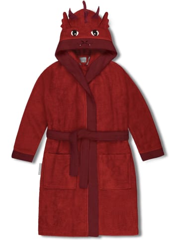normani Baby Bademantel 'Malia' aus Bio-Baumwolle in Rot / Drache