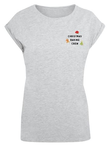 F4NT4STIC T-Shirt Christmas Baking Crew in grau meliert