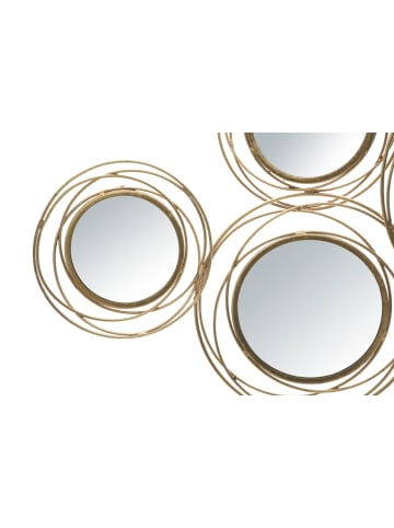 Mauro Ferretti Dekorative 3D-Wand aus goldfarbenem Metall und Spiegeln, 124,5 x 4 x 53,5 cm