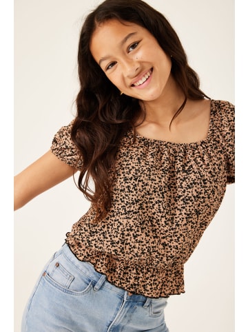 Garcia Offshoulder Bluse kurzarm in warm tan