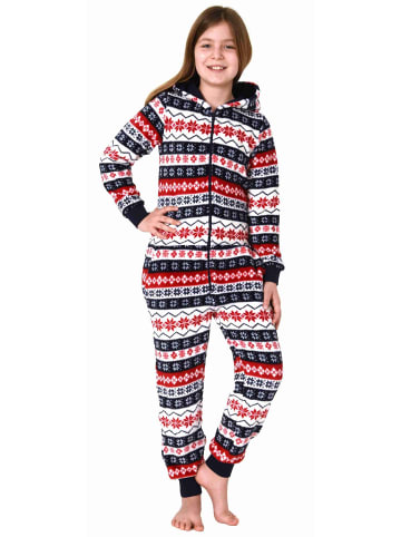 NORMANN Jumpsuit Overall Schlafanzug Pyjama Norweger in rot