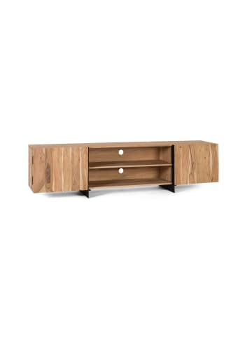 Giner y Colomer TV-Schrank aus Akazienholz und naturfarbenem Metall in Brown