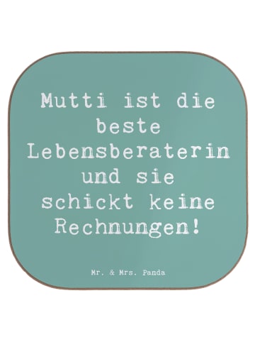 Mr. & Mrs. Panda Holz Untersetzer Spruch Mama Ratschläge mit Spruch in Meeresbrise