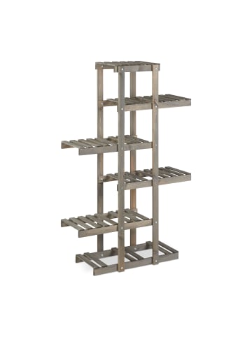 relaxdays Blumenregal in Grau - (B)81 x (H)125 x (T)25 cm
