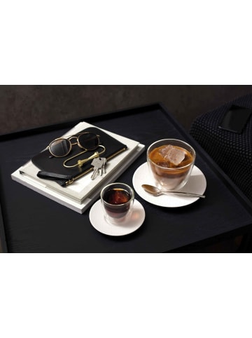 Villeroy & Boch 6er Set Espressogläser mit Untertassen Manufacture Rock 60 ml weiß in weiß