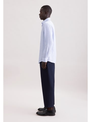 Seidensticker Leinenhemd Slim in Mittelblau