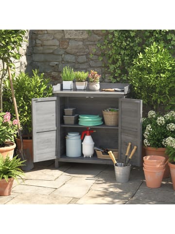 Outsunny Gartenschrank in Grau 83L x 40B x 92H cm