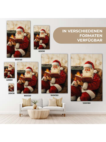 MuchoWow Leinwand Bilder Dunkelrot