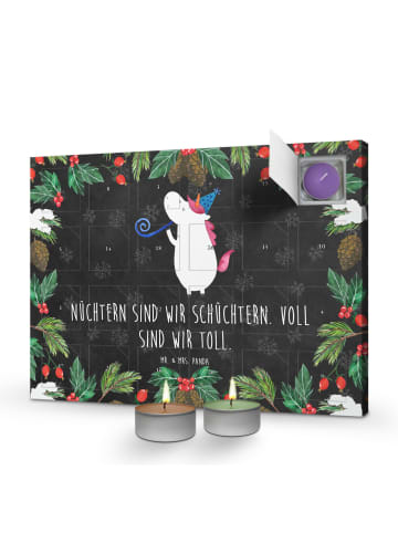 Mr. & Mrs. Panda Adventskalender Einhorn Party mit Spruch in Kreidetafel