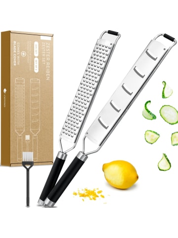 Exitoso EXITOSO Edelstahl Küchenreibe - 2in1 Set - Handreibe