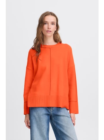 ICHI Strickpullover langarm IHBALLIA Loose fit in Fiery Red