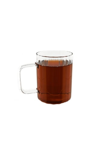 Almina 2er Gläser-Set Henkel 350 ml transparent Riffle Design in Transparent