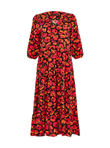 Threadbare Sommerkleid THB Lizzle Printed Smock in rot schwarz