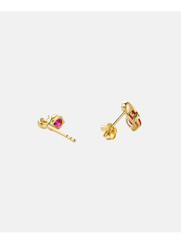 Diamant L'éternel Ohrstecker aus 375 Gelbgold mit Rubin