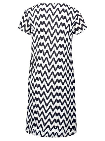 Betty Barclay Sommerkleid mit V-Ausschnitt in Dunkelblau/Weiß