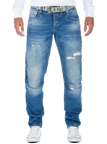 Cipo & Baxx Herren Regular Fit Jeans Stonewashed in Blue