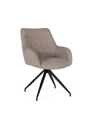 Giner y Colomer 2-er Set: Drehstühlen mit grauem Stoffbezug und Stahlbeinen in Gray